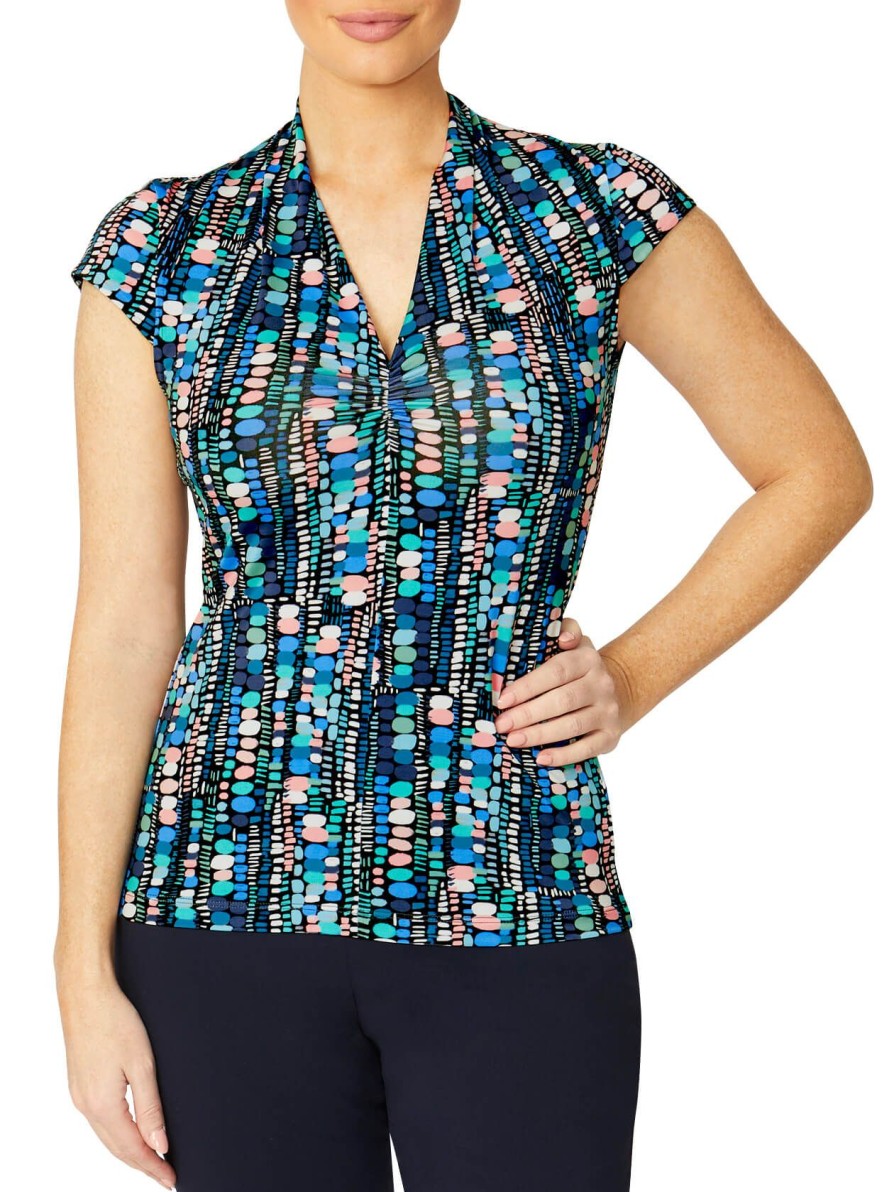 Sale | Anthea Crawford Cora Jersey Top Ocean Spot