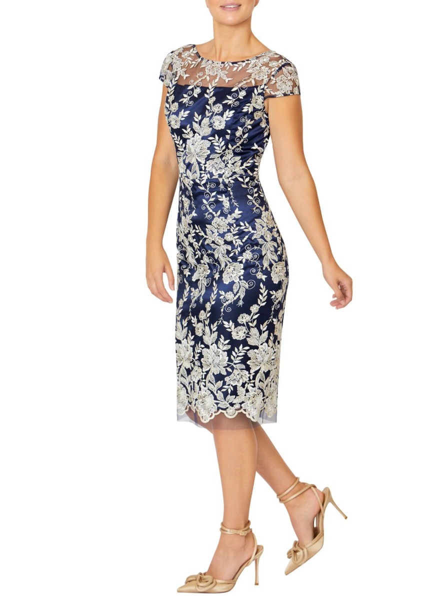 Sale | Anthea Crawford Catherine Shift Dress Navy And Ivory