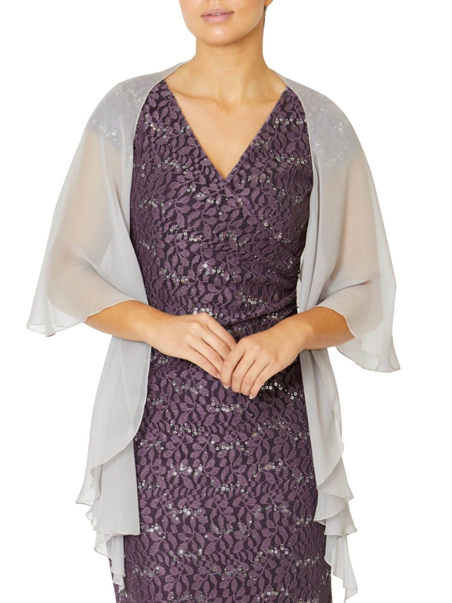 Shrugs | Anthea Crawford Silk Shrug Misty Lilac