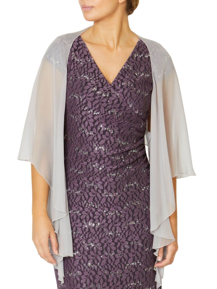 Shrugs | Anthea Crawford Silk Shrug Misty Lilac