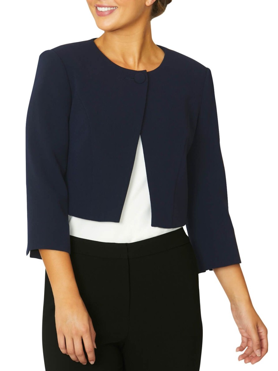 Coats & Jackets | Anthea Crawford Crepe Single Button Jacket Navy