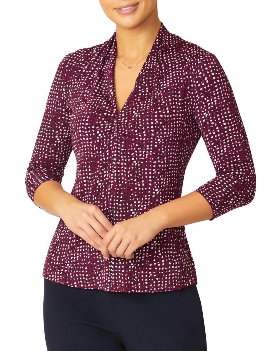 Sale | Anthea Crawford Cora Jersey Top Berry Confetti