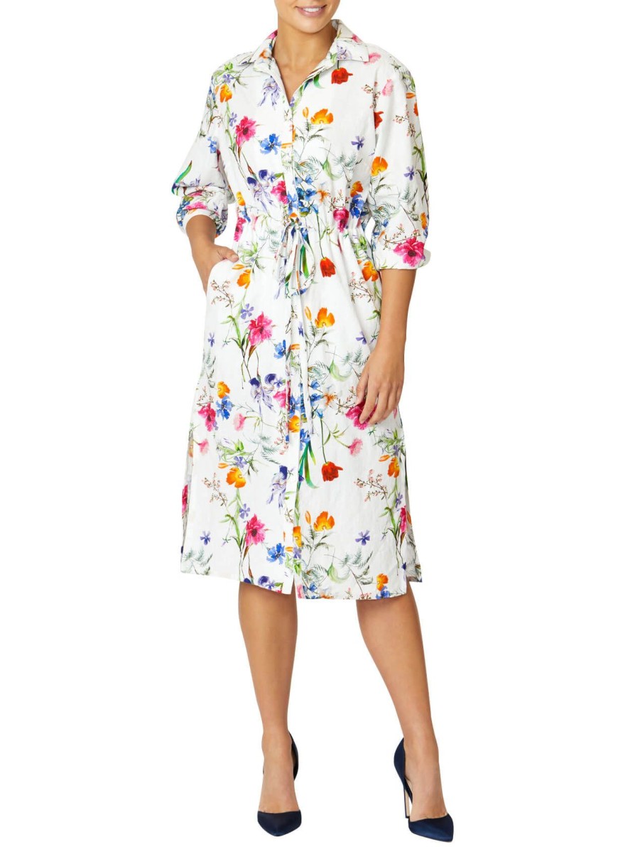 Sale | Anthea Crawford Amelia Cotton Shirtdress Botanical