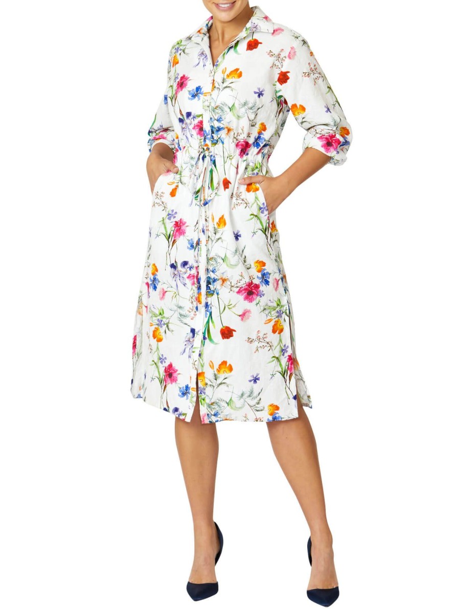 Sale | Anthea Crawford Amelia Cotton Shirtdress Botanical