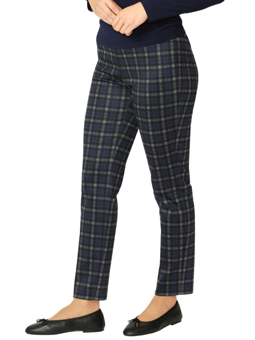 Sale | Anthea Crawford Anna Check Ponti Pant Blue