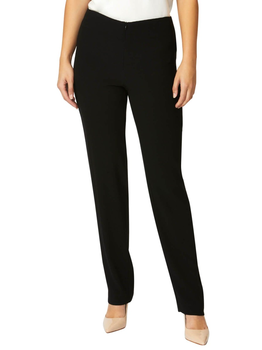 Pants | Anthea Crawford Crepe Straight Leg Pant Black