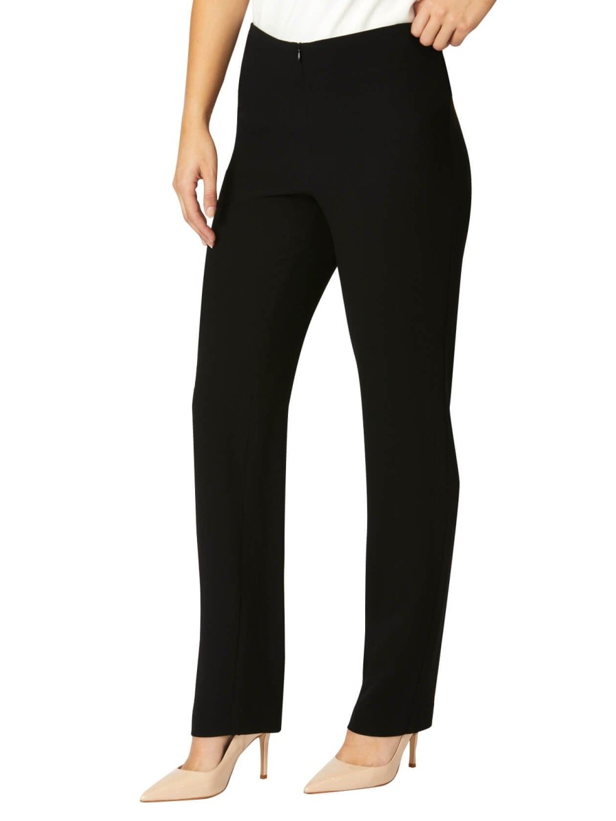 Pants | Anthea Crawford Crepe Straight Leg Pant Black