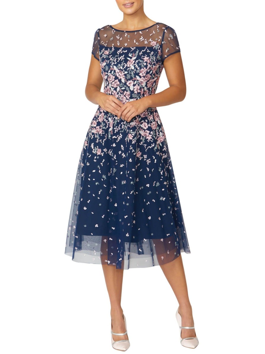 Mother Of The Bride | Anthea Crawford Leila Pink A-Line Dress Navy