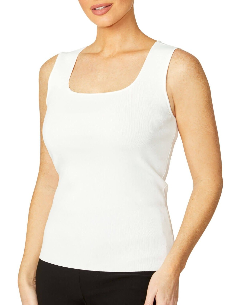 Tops | Anthea Crawford Milano Knit Tank Top Ivory