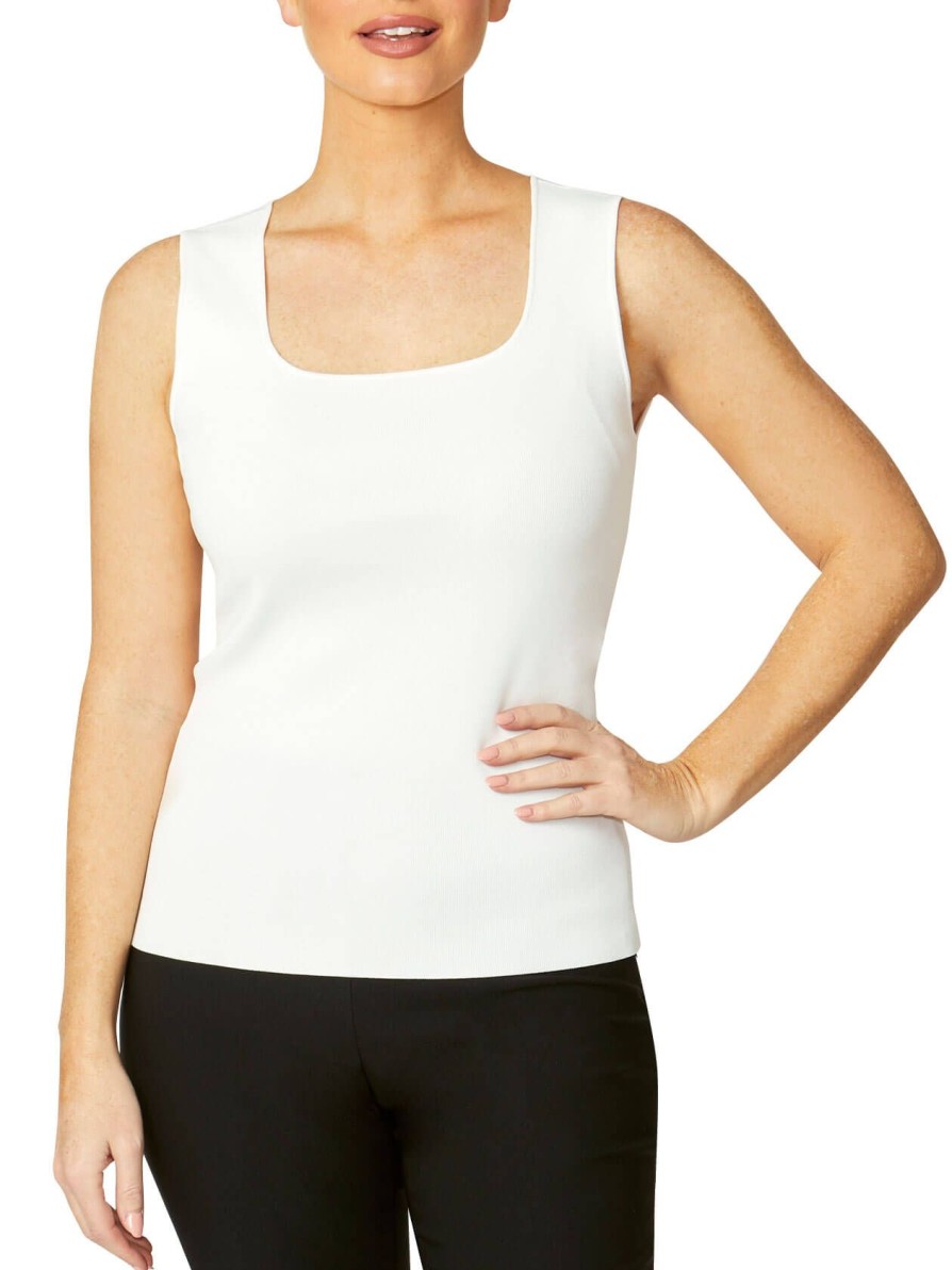 Tops | Anthea Crawford Milano Knit Tank Top Ivory