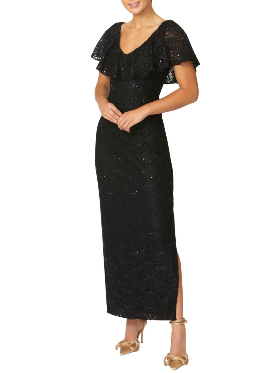 Mother Of The Bride | Anthea Crawford Trudy Sequin Lace Gown Black