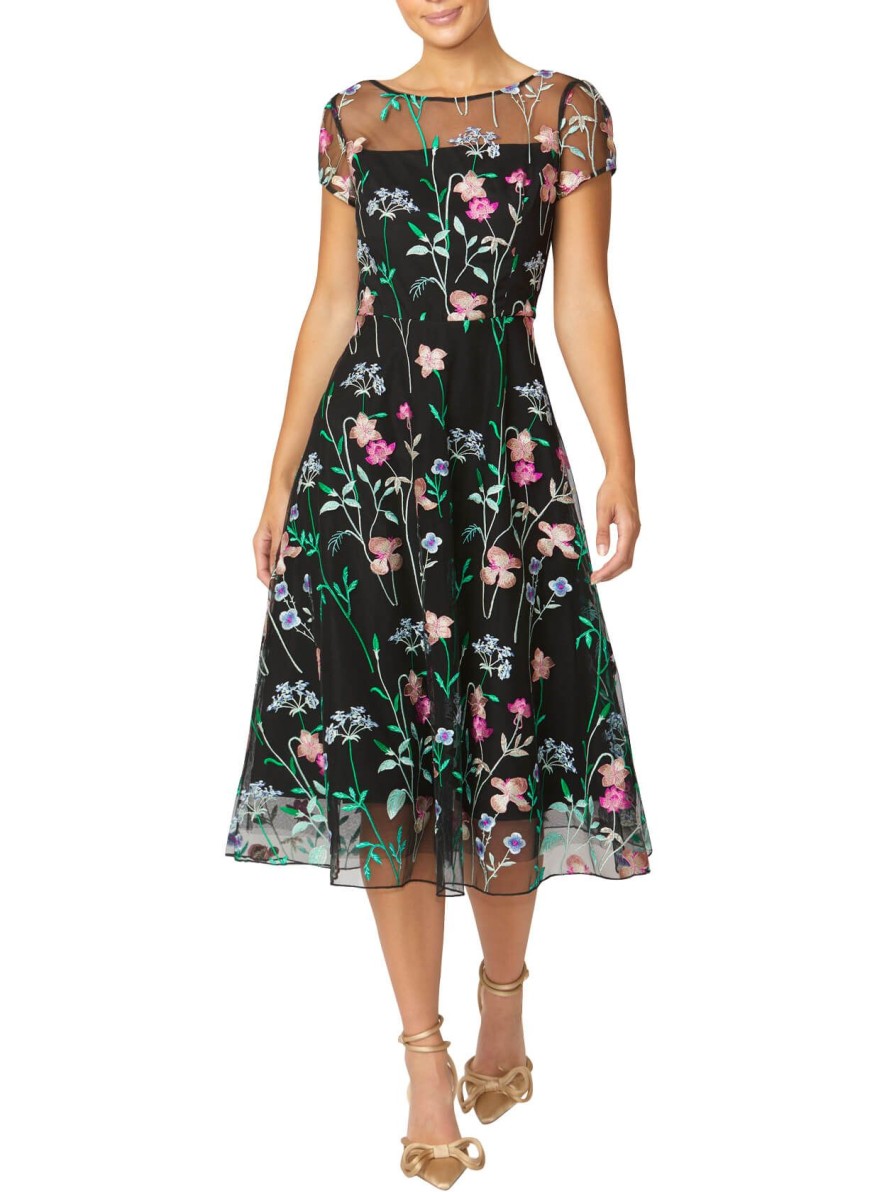 Mother Of The Bride | Anthea Crawford Leila A-Line Dress Black Floral