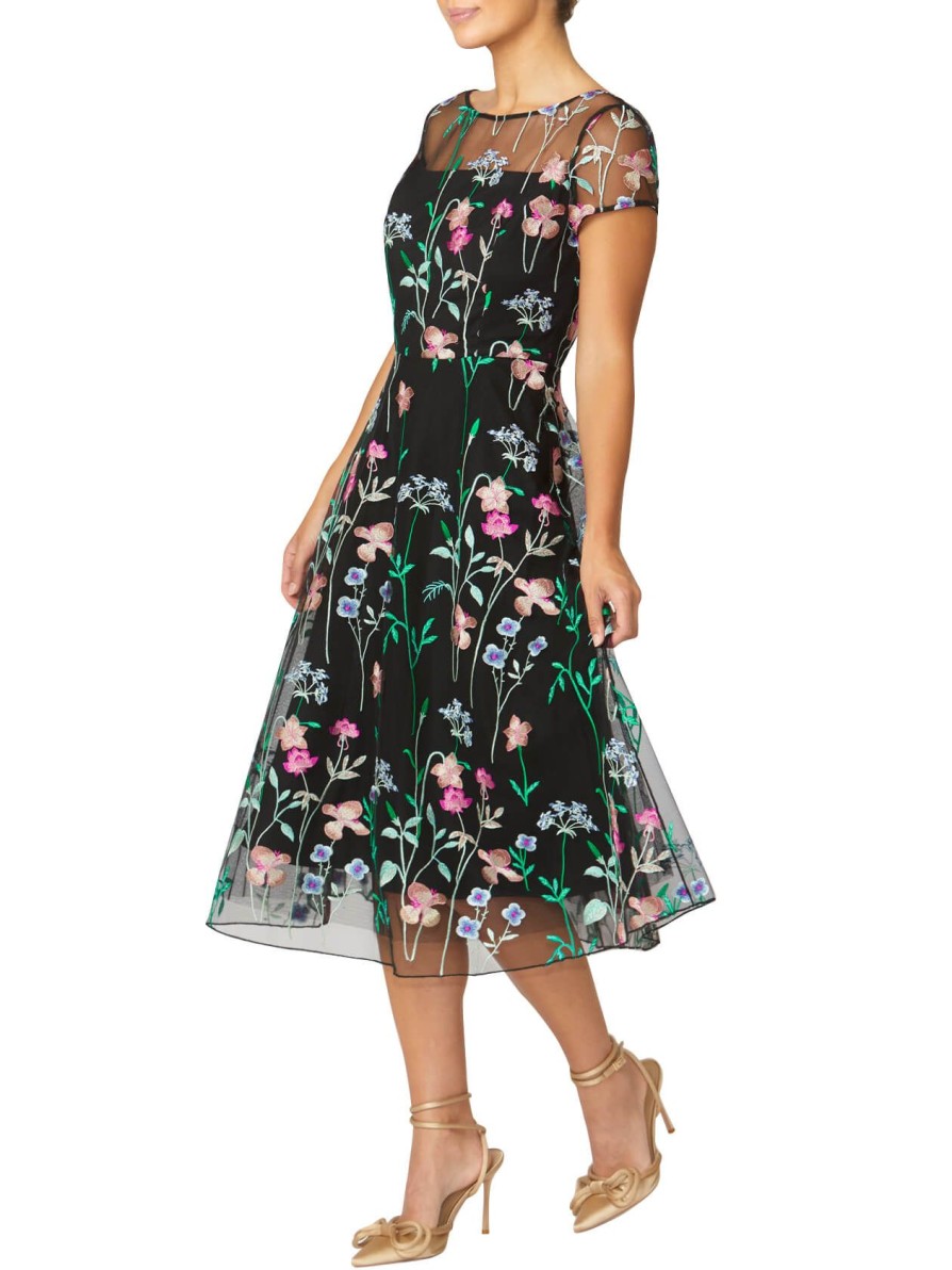 Mother Of The Bride | Anthea Crawford Leila A-Line Dress Black Floral