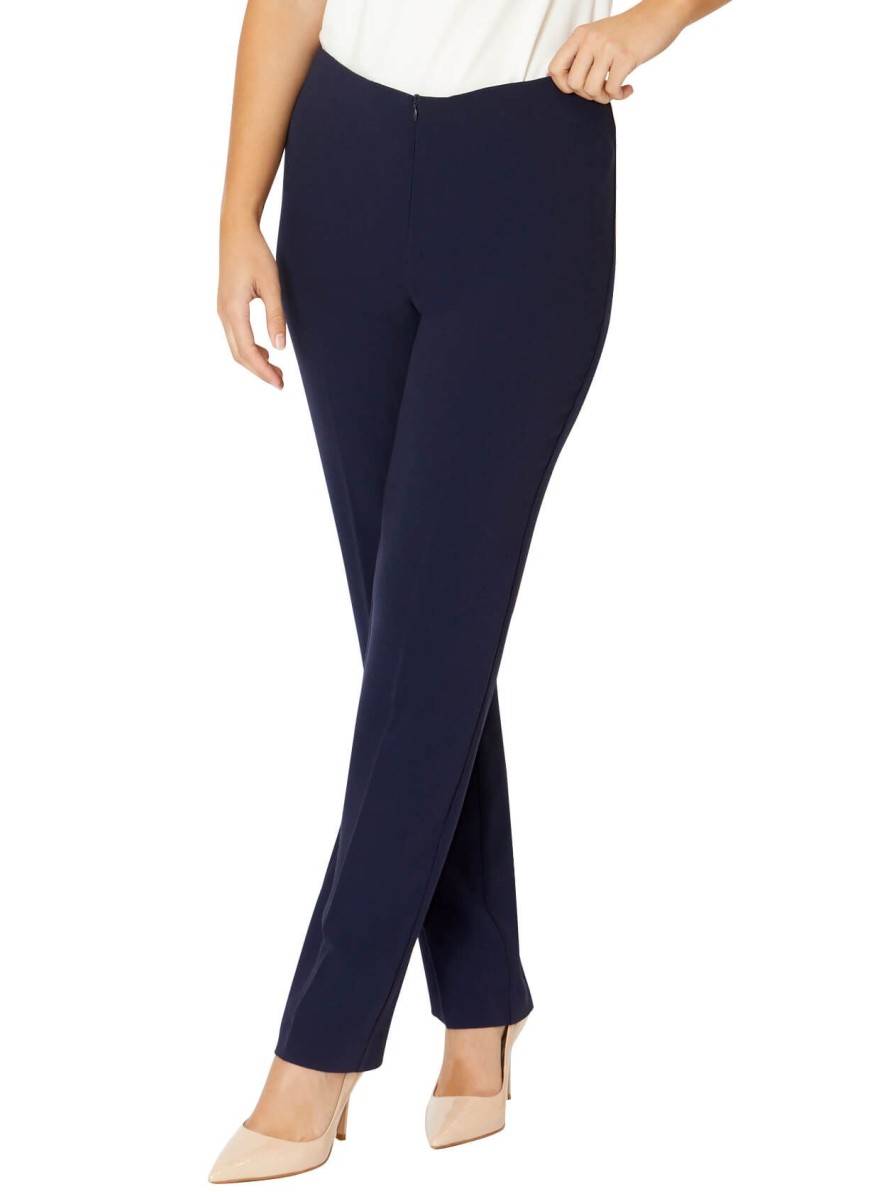 Pants | Anthea Crawford Crepe Straight Leg Pant Navy