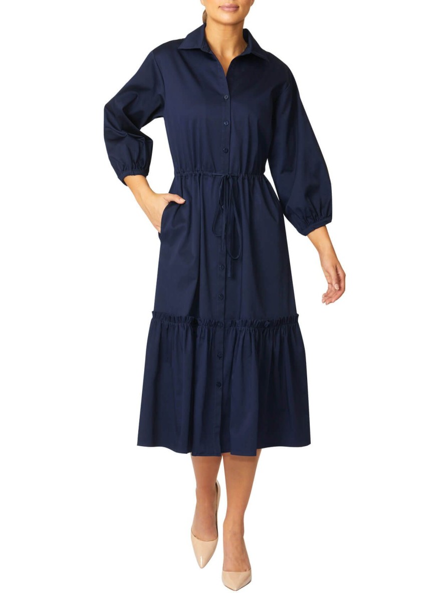 Sale | Anthea Crawford Cara Shirtdress Navy