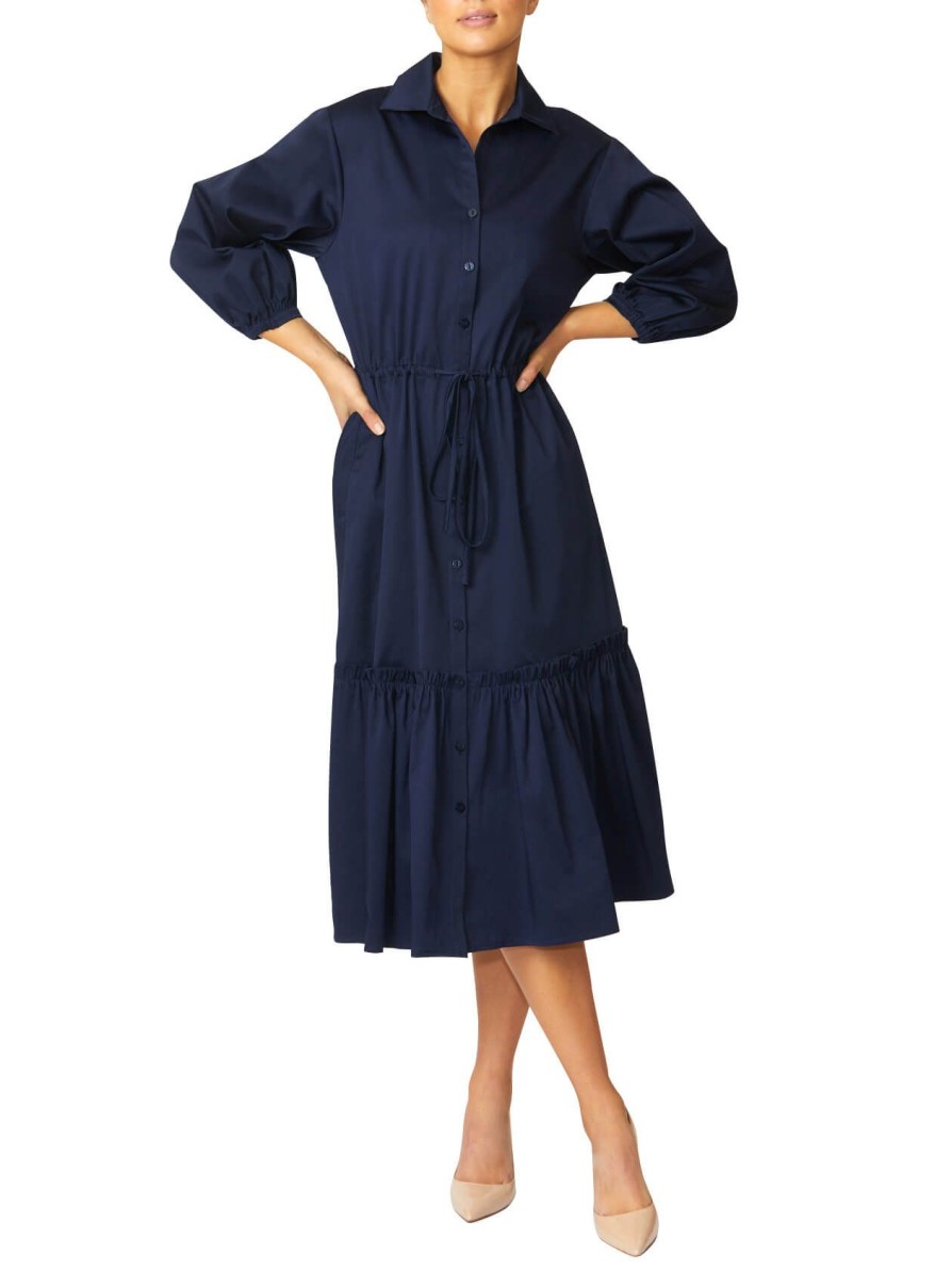 Sale | Anthea Crawford Cara Shirtdress Navy